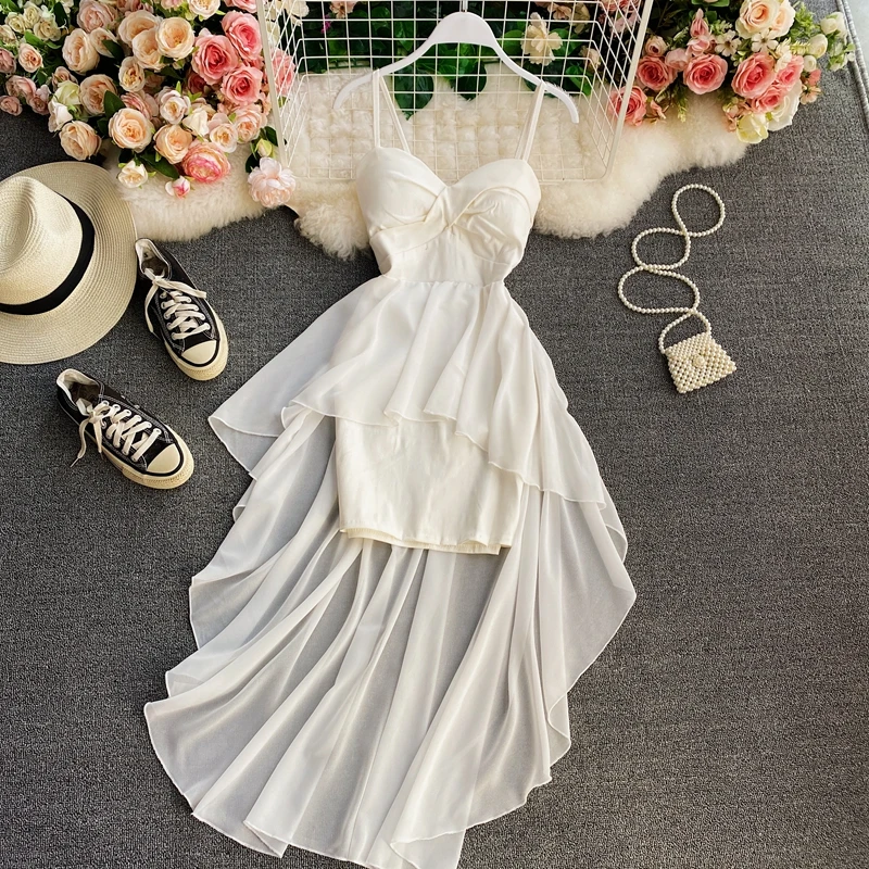 

Женское асимметричное платье без бретелек, женское элегантное сказочное милое платье принцессы Лолиты, вечерние, ужин, день рождения, фестиваль, ночное платье на бретельках