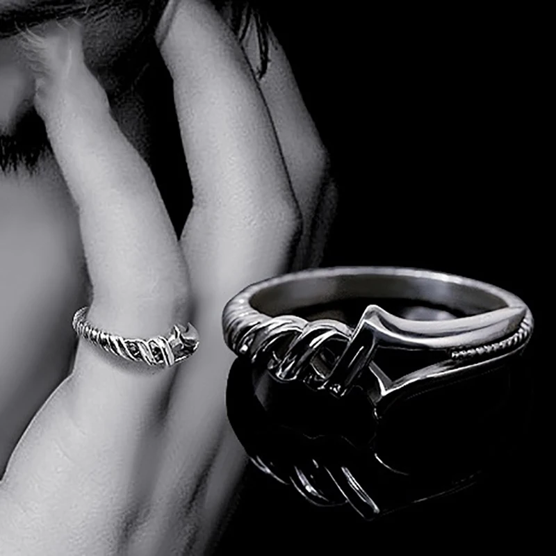 Reconstrucción de Evangelion, anillos de lanza de Longinus, anillos de espada de diseño único, anillos ajustables creativos de Color plateado, juguetes para adultos, regalos