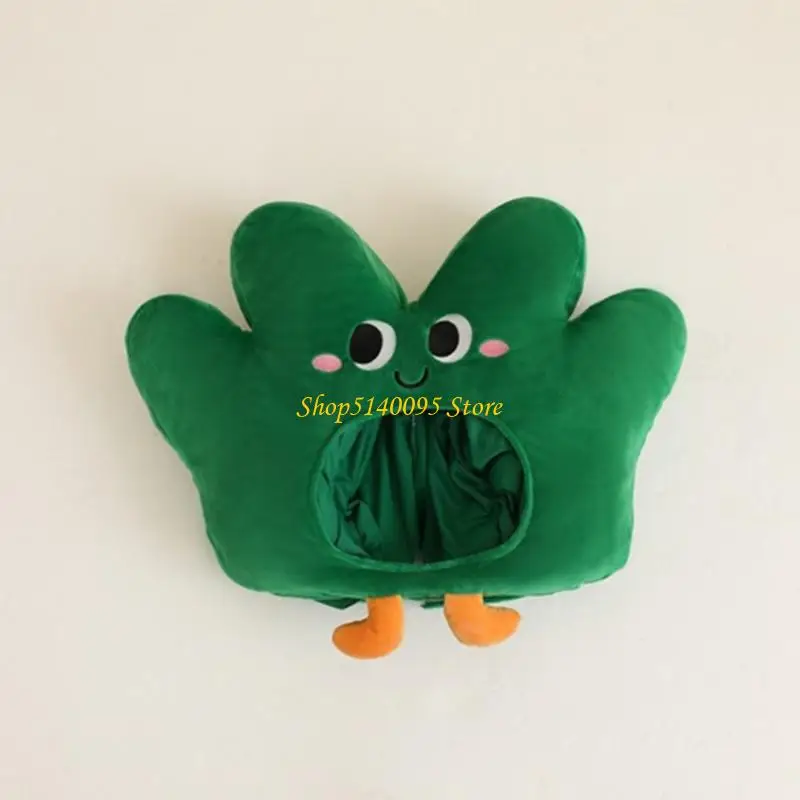 Dxae peluche pequeño sombrero hierba verde sombrero hierba graciosa gorros hierba hierba