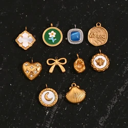 E.B.belle retro Moon Bee Brave High Quality Titanium 18K Gold Plated charms Waterproof charms for jewelry making Pendant