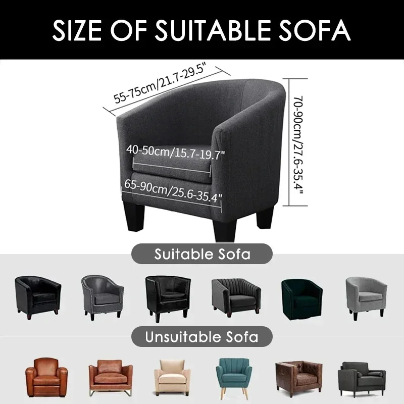 1PC Stretch Printed Club Armchair Cover Washable Dustproof Relax Single Chair Case for Coffee Bar Living Room Office 탄성 의자 커버