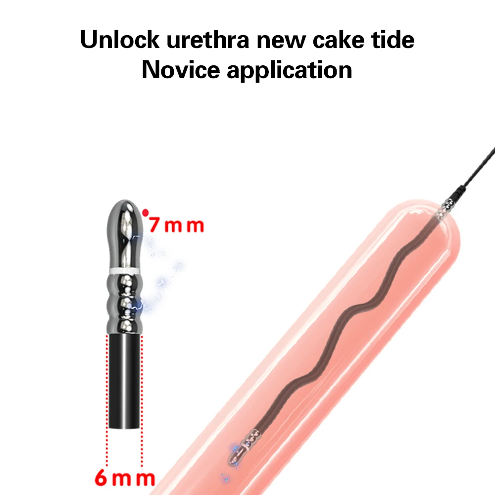 Electric Shock Catheter Urethral Vibrator Penis Plug Short Horse Eye Stick Sounding Urethral Rod Sexy Toy Medical Dick Adult Man