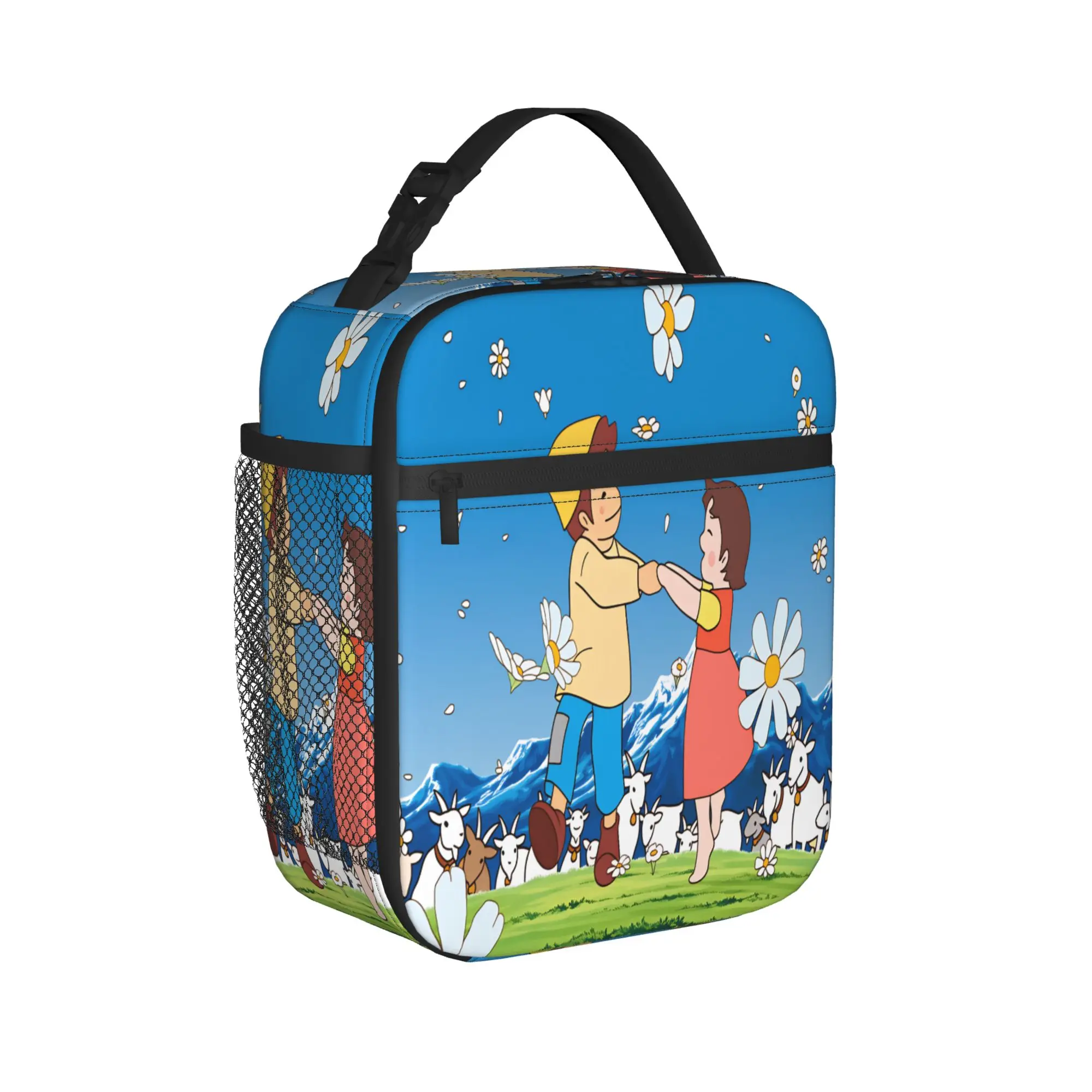 Happy Heidi Lunch Bag  Funny Lunch Box For Women Office Portable Zipper Cooler Bag Oxford Print Thermal Tote Handbags