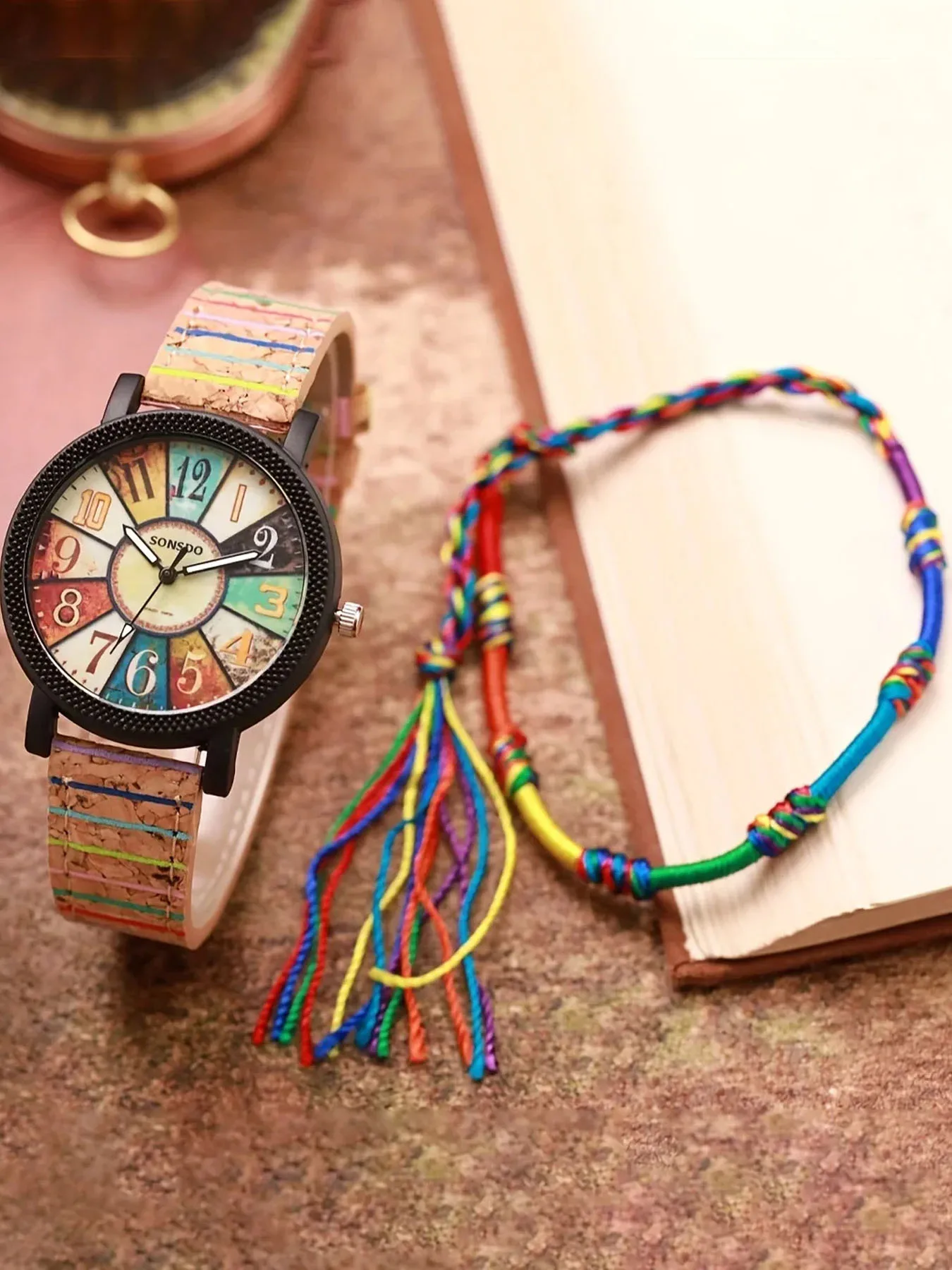 ساعة نسائية مكونة من قطعتين، ساعة عصرية للنساء، مجموعة ساعات نسائية راقية متعددة الاستخدامات #1