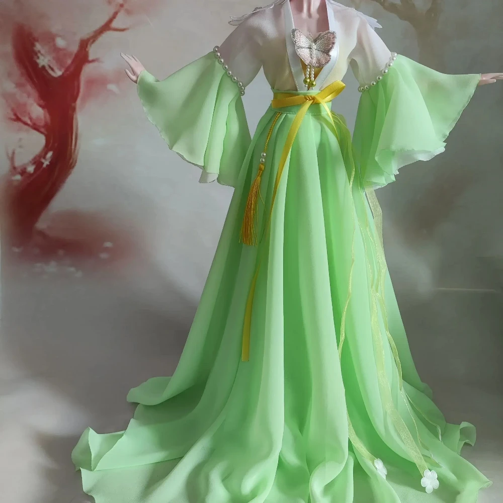 60cm Doll\'s Clothes Beautiful Dress for 1/3 Bjd Doll Ancient Hanfu Diy Girl Toy Birthday Gift Dress Up Doll Accessories, No Doll