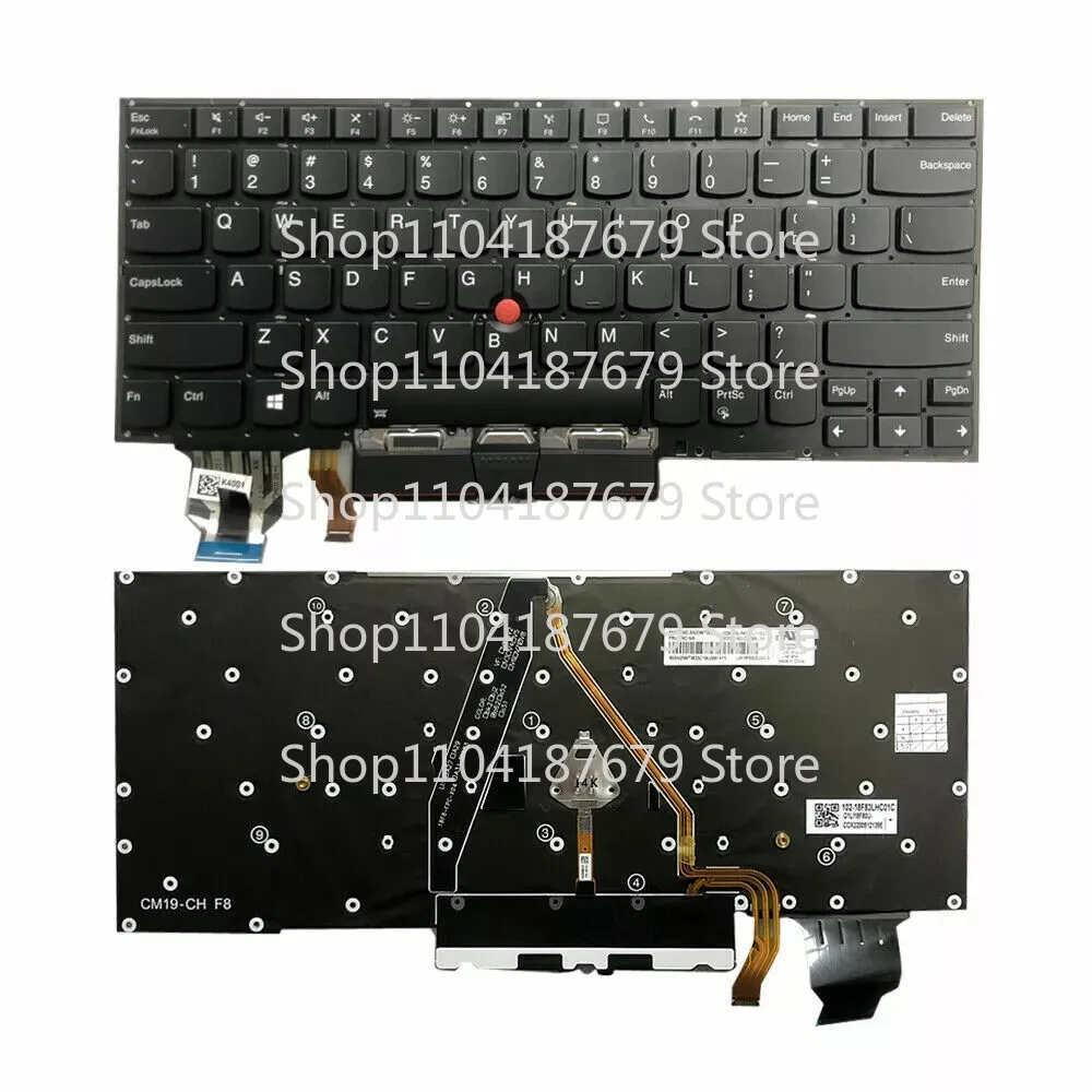 

1pcs for Lenovo Thinkpad X1 Carbon 7th Gen 2019 US Keyboard Backlit Red SN20W73869