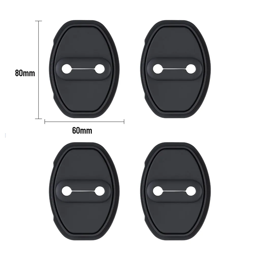 

4pcs Car Decorat Silicone Protecte Auto Door Lock Latch Shock Absorber Cover For Volkswagen ID.6X ID.6 CROZZ 2021-2024