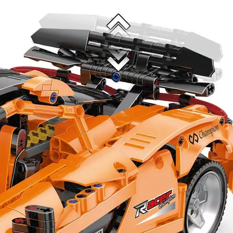 Qc004 corrida esporte retro rally carro 1:10moc blocos de construção técnicos montagem tijolos modelo brinquedos para crianças presente natal