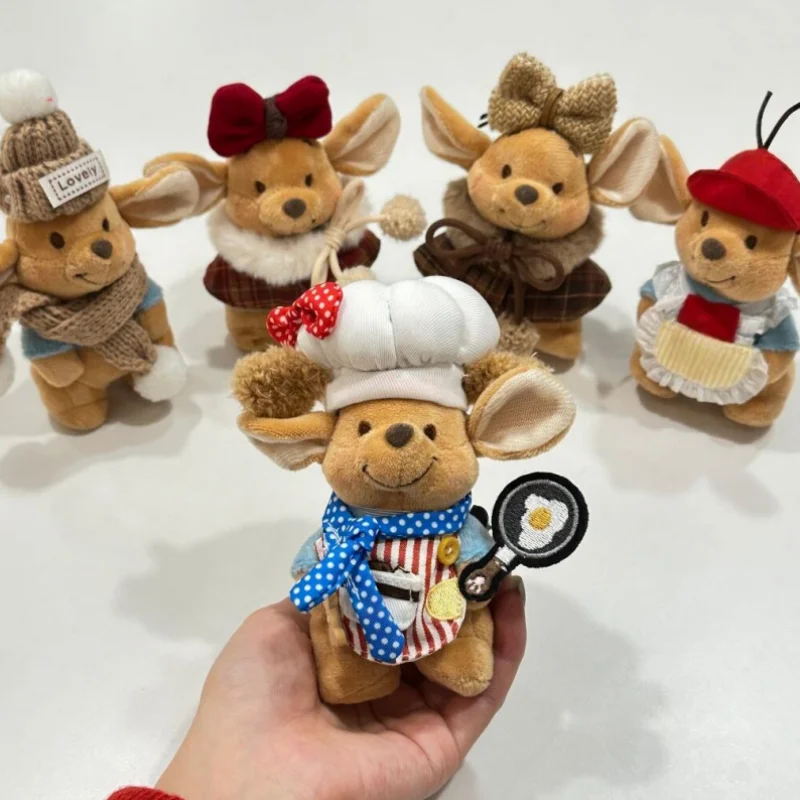 

Disney Winnie The Pooh Roo Kangaroo Plush Stuffed Keychain Cute Chef Outfit Backpack Zipper Decoration Doll Pendant Gift Toy