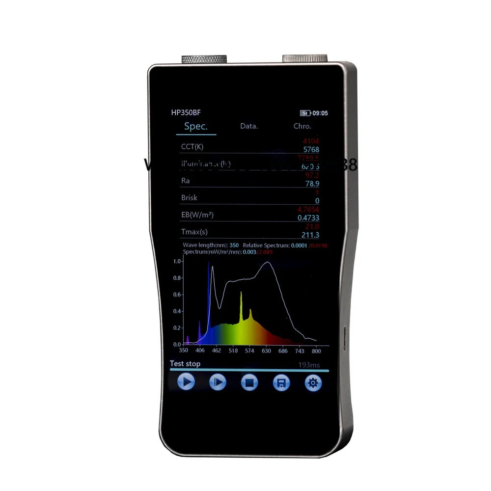 

350-800nm HP350BF Spectral Irradiance Colorimeter LED and Blue Light Tester Portable Spectrometer for Flicker Meter