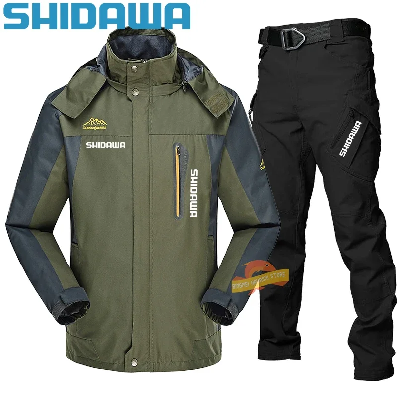 

High Quality Breathable Fishing Suits for Men's Outdoor Windproof Climbing Camping Hunting Clothes Sets Spring Autumn Thin New
