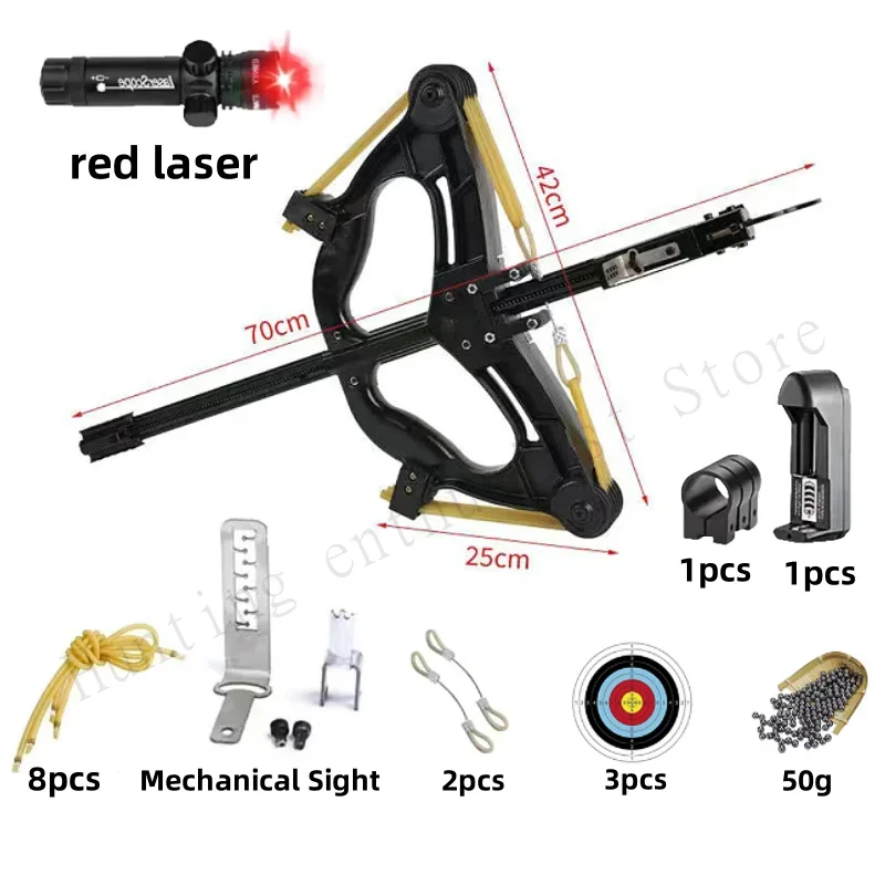 60LBS Slingshot Laser All-metal Powershot Hunting Steel Ball Slingshot Composite Bow Steel Mini Infrared Compound Bow Set