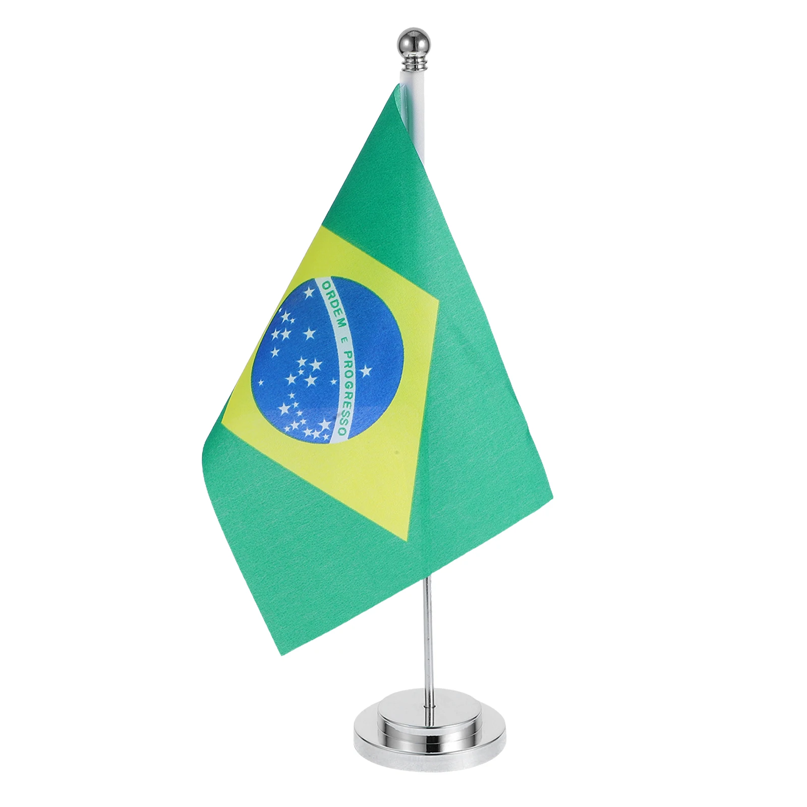 

Brazil Desk Flag Small Size Easy Clean Reusable Polyester Versatile Home Hotel Restaurant Table Top Mini Flag Compact Design