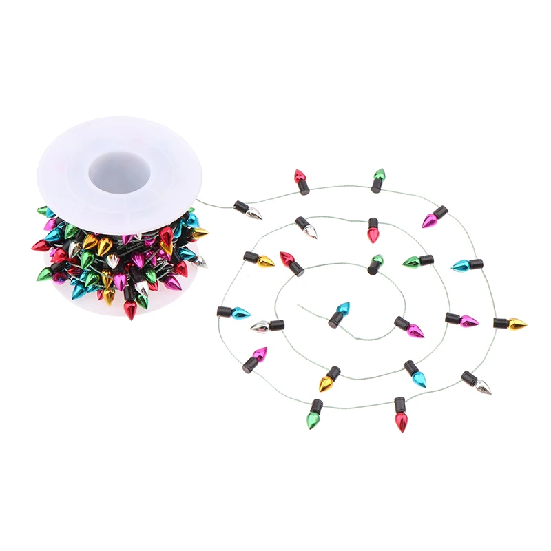 5m/Roll Party Supplies Christmas Lights Garland DIY Small Bulb Ornaments Non-usb Colorful Christmas Tree Decoration