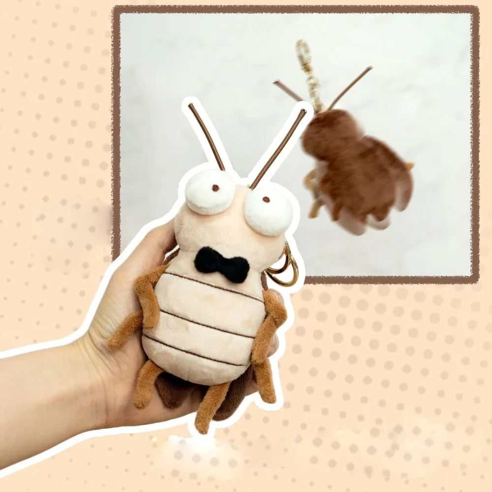 2024 Creative Plush Cockroach Keychain Plush Flying Cockroaches Bag Pendant Cute Backpack Accessory Gift