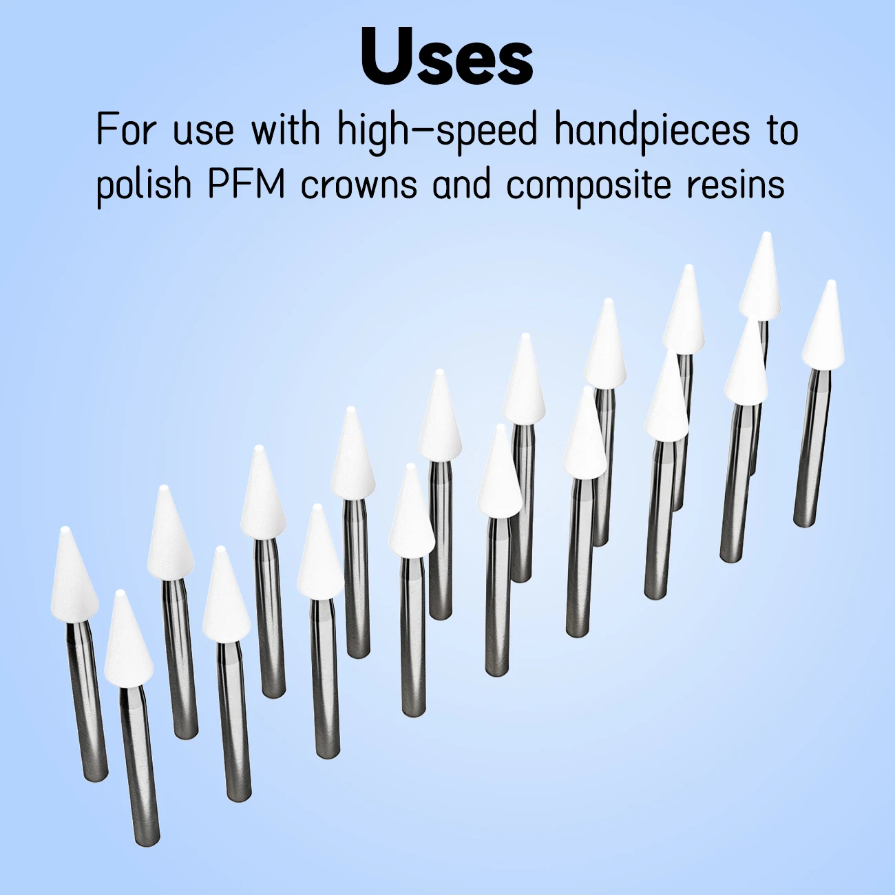 TJDent 12Pcs/Box Dental Polishing Grinding White Abrasive Stone FG Burs For PFM Crowns Composite Resins Dentistry Material Tools
