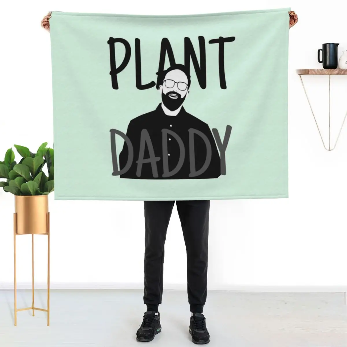 Plant daddy Throw Blanket For Decorative Sofa Soft Big Sleeping Bag Plaid Winter beds Vintage Blankets