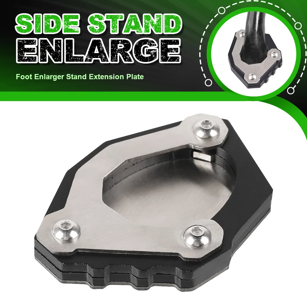 

For KAWASAKI Versys650 Ninja400 Z400 Versys650 ZH2 KLX125 Motorcycle Accessories Side Stand Enlarger Kickstand Enlarge Plate Pad