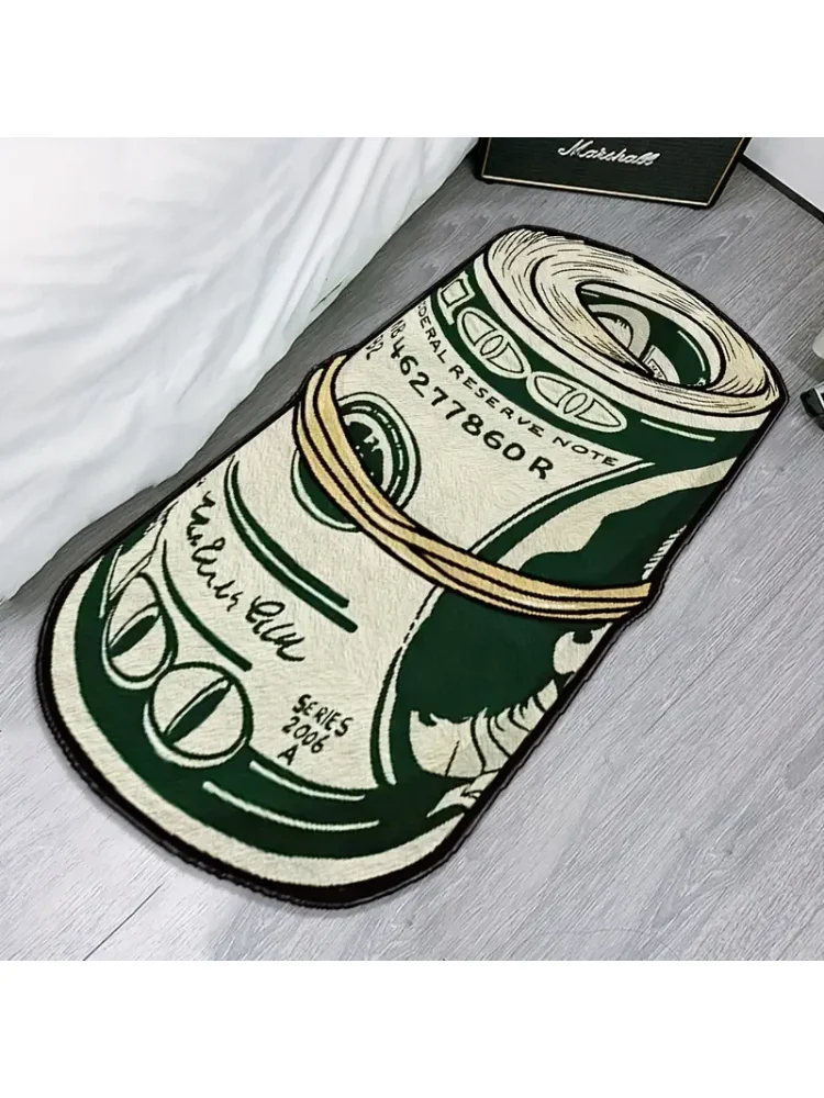 VIKAMA Creative Dollar Rug, Comfortable Non-Slip Indoor Area Mat, Bedside Rug For Bedroom, Bathroom Foot Mat Home Decor