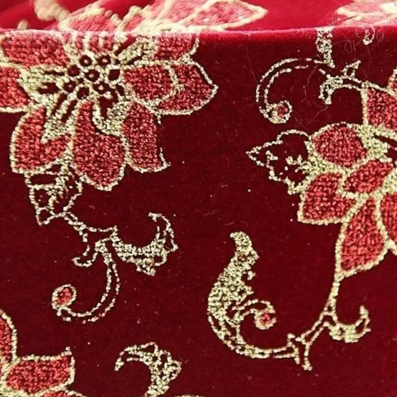 

L5YA Muslims Islamic Boat Hat Adult Worship Hat Traditional Embroidery Hat Hot Casual Presents for Wedding Party Groom