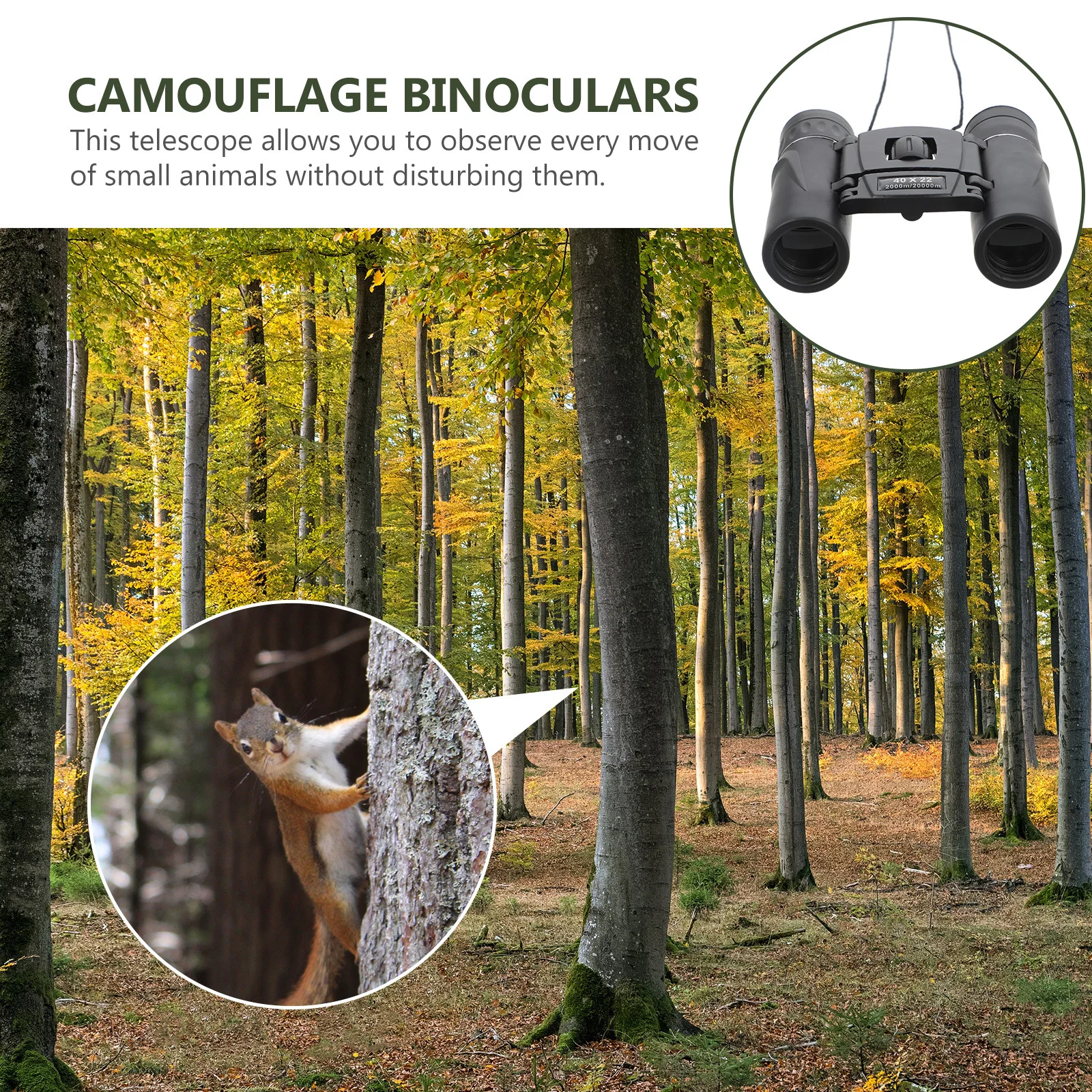 

1 Set 40X22 Compact Lightweight Waterproof Hd For Bird Watching Hiking Sports Opera Outdoor Travel Birding