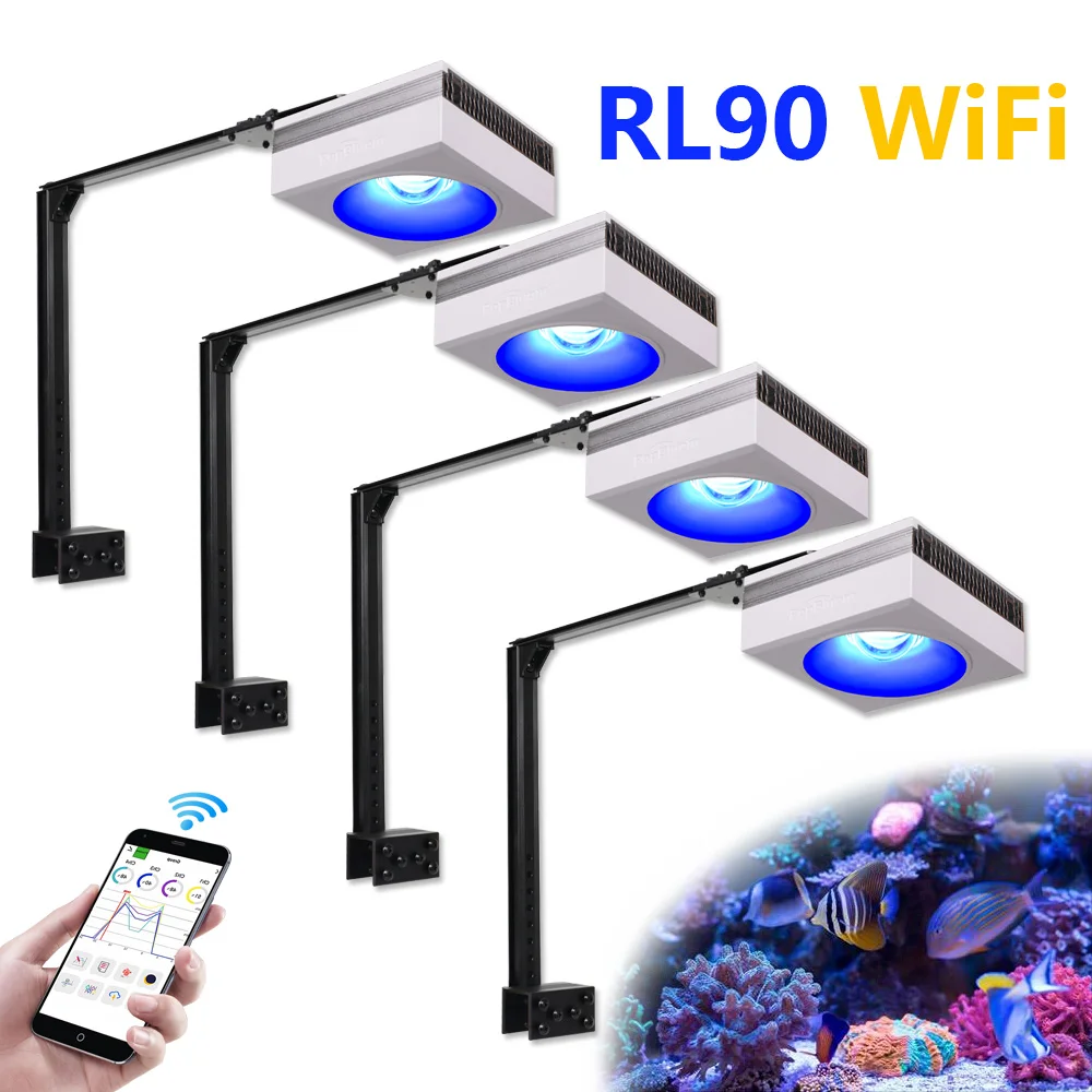 PopBloom-WiFi Marine Aquarium Lighting 400W, Reef Led Aquarium Lamp For 180-240cm Reef Coral LPS/SPS Grow Fish Tank Light