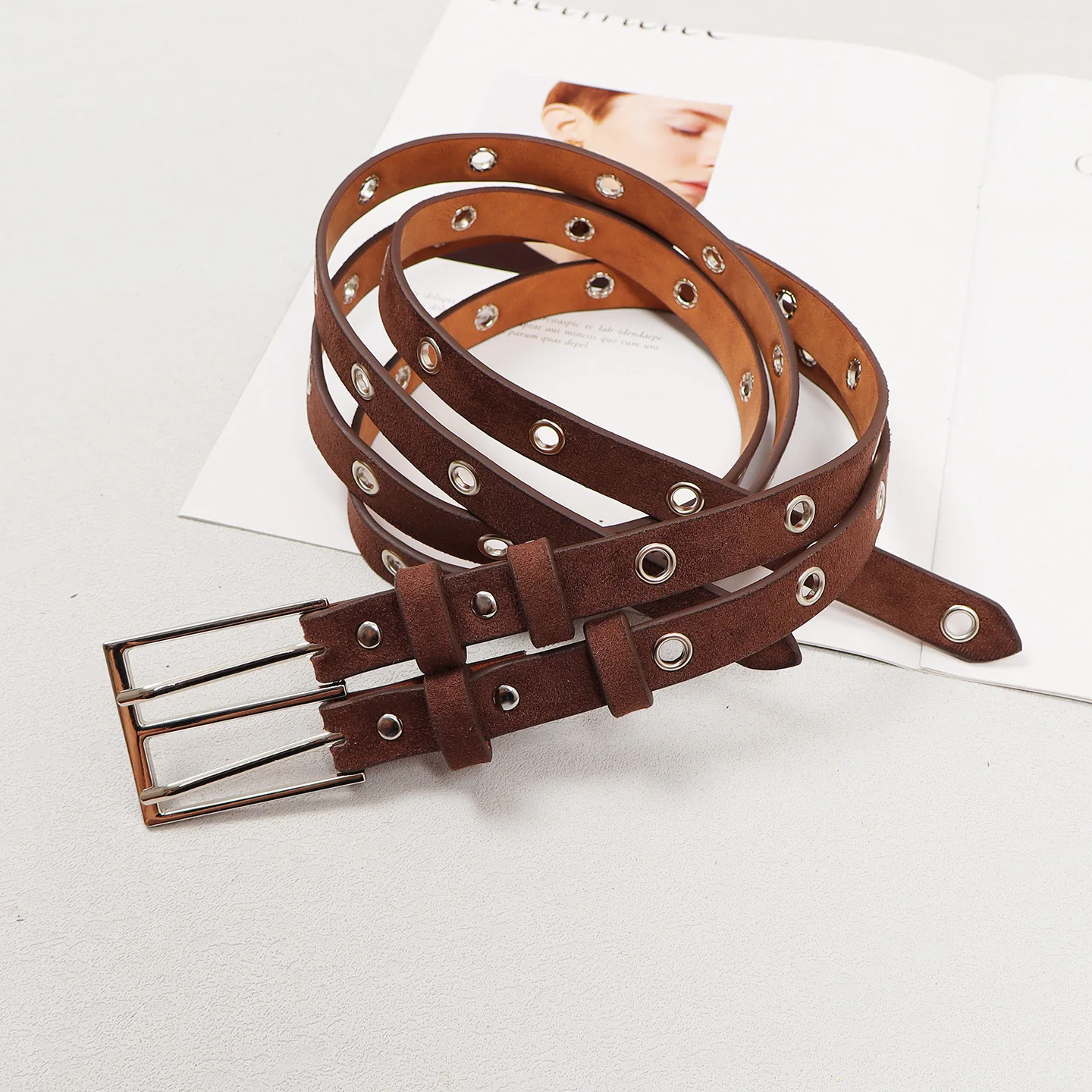 Women's Same-Style Split Double-Breasted Double-Layer Belt Niche-Designed Street-Style Fashion Accessory