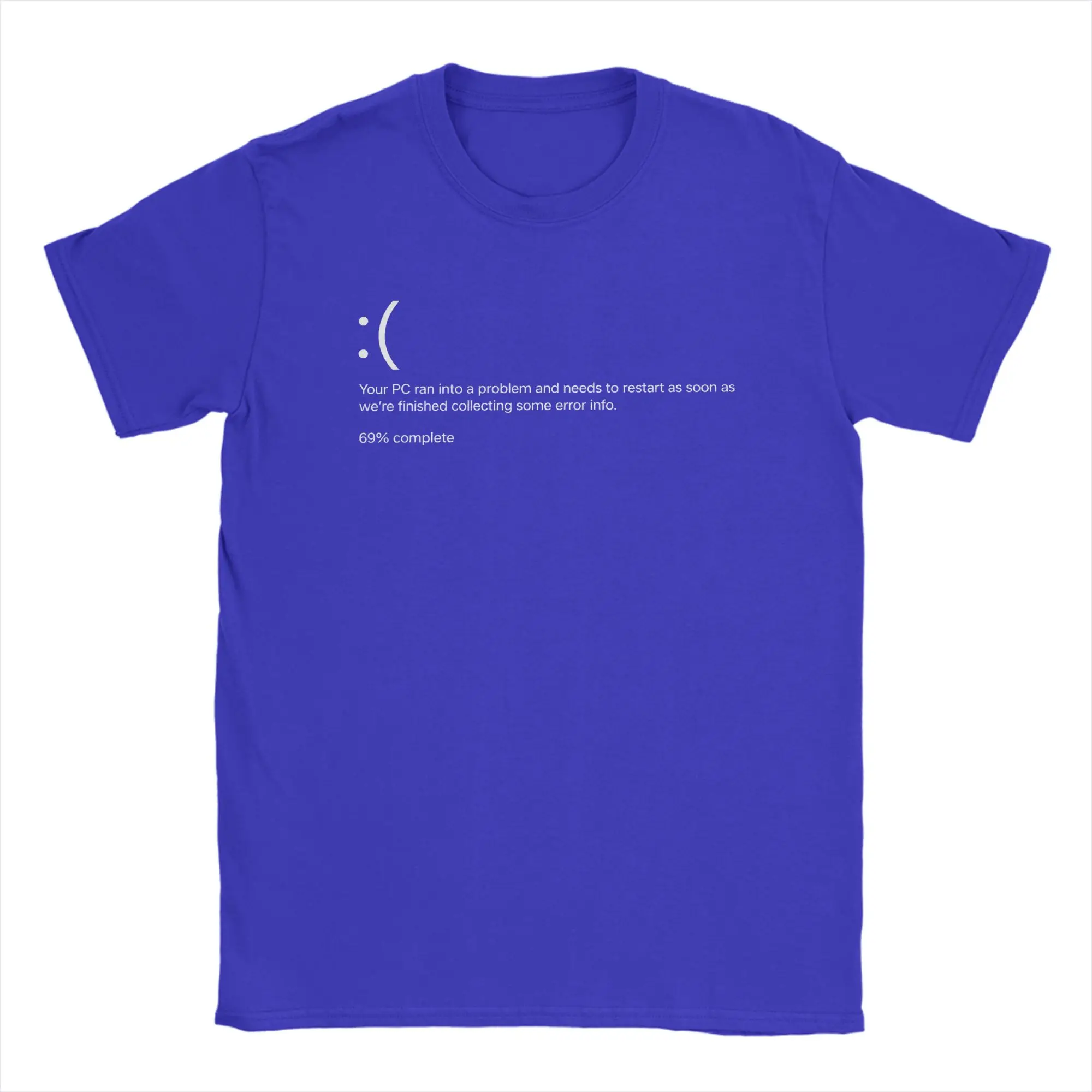 Men's T-Shirt  Blue Screen of Death Coffee Error Windows BSOD PC Nerd Geek T Shirts Summer Tees Casual 100% Cotton Clothing