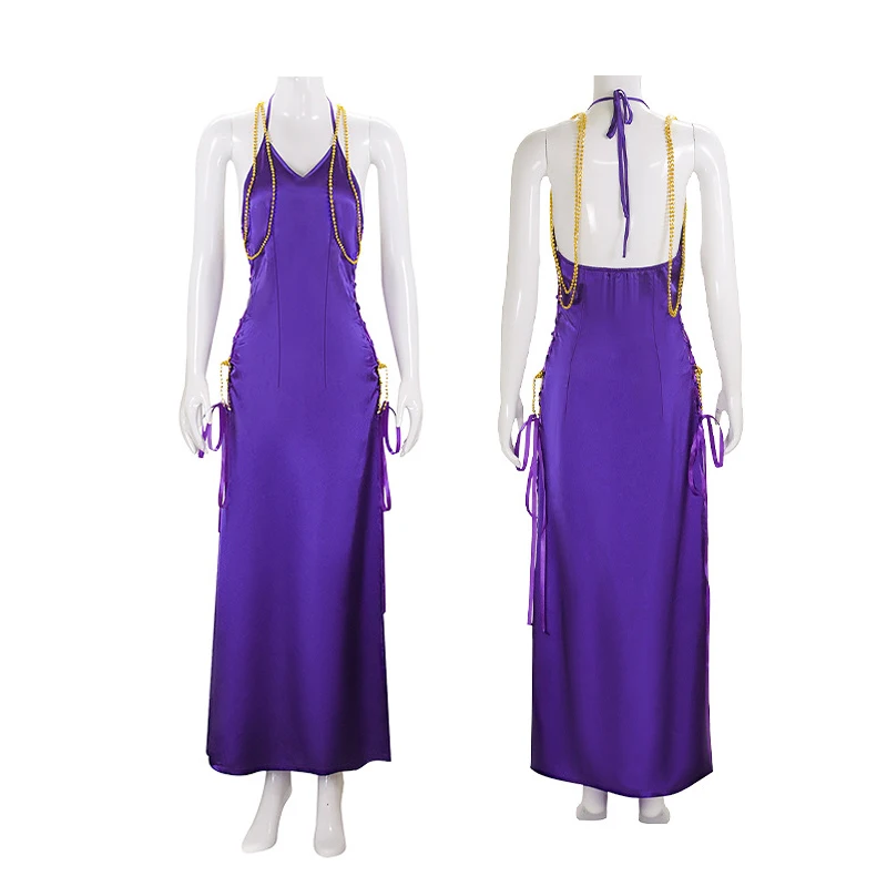 Anime One Piece Nami Purple Dress Anime Cosplay Costume Woman Sexy Outfit Purple Tight Split Dress Hallowen Carnival Party Suit