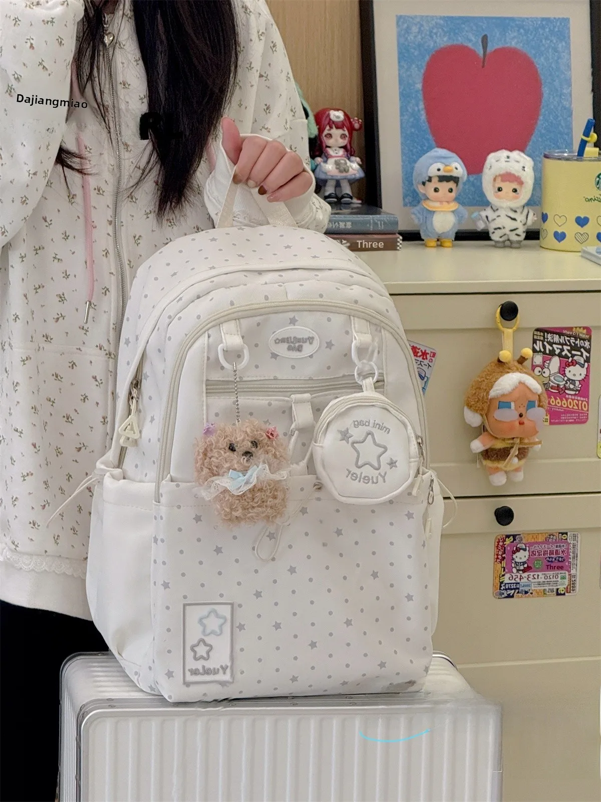 

Милая звезда в горошек High Capaci School ABD для девочек младших и старших школьников Fre Forest System Bookbag