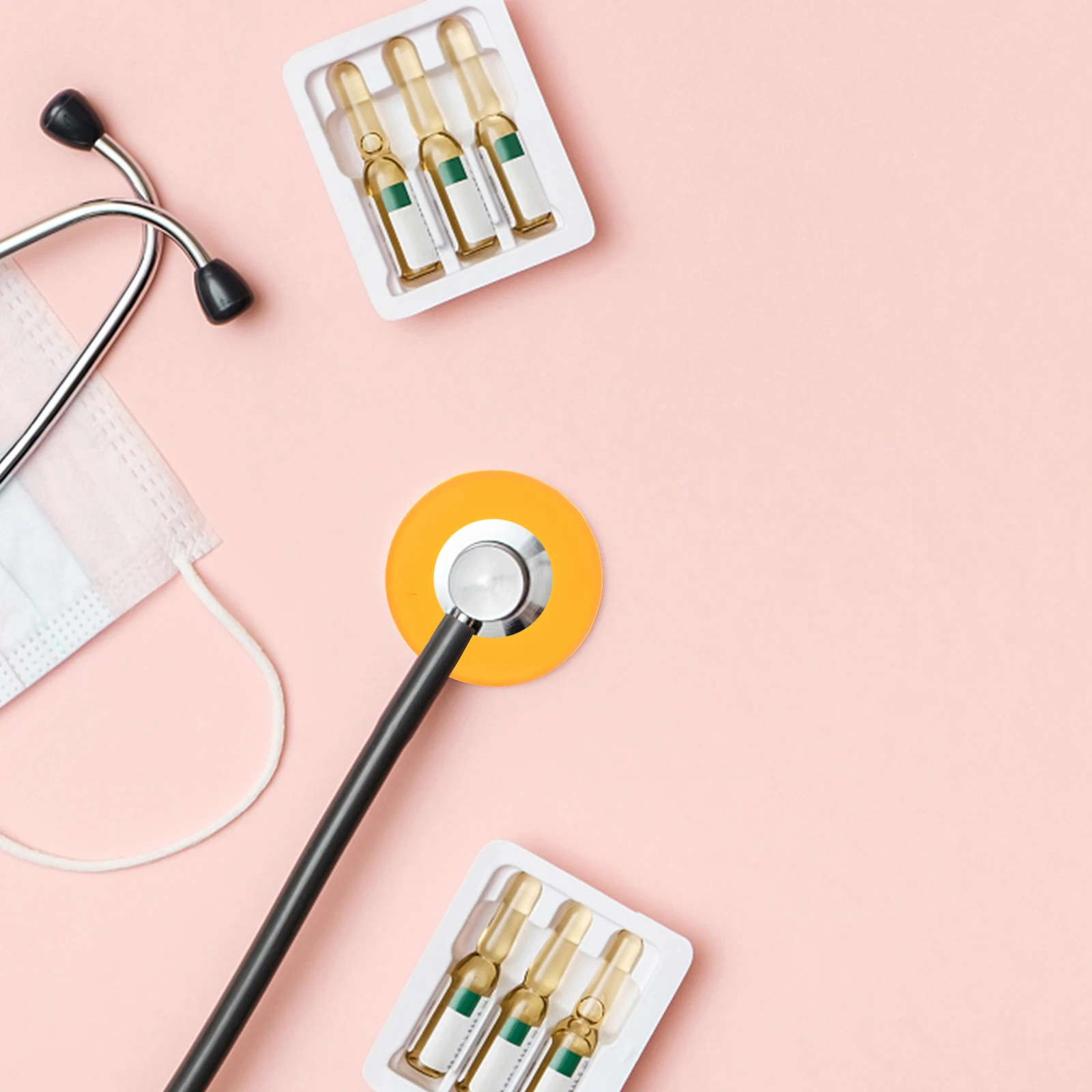 

16pcs Silicone Stethoscope Cover Replacement Lightweight For Hospital Clinic Use Stethoscope Diaphragm Protective Cover