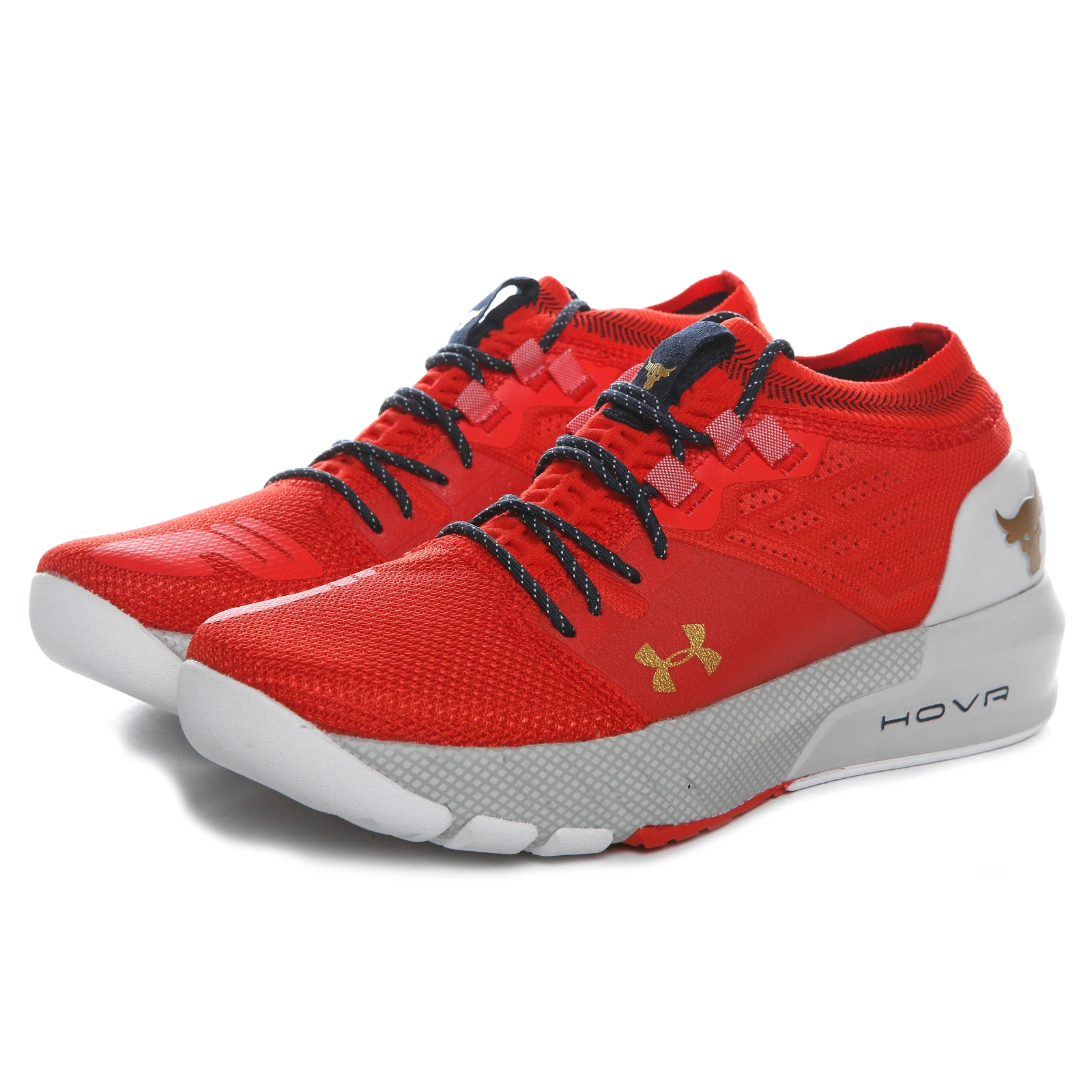 UNDER ARMOUR-Meias de malha masculina para treinamento, tênis macios, tênis de corrida, respirável, ginásio, preto e cinza, Rock 3 Bull