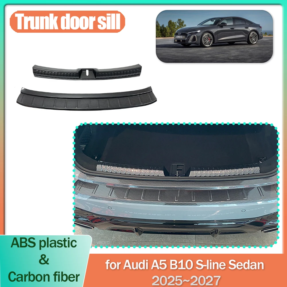 

Накладка на порог багажника автомобиля для Audi A5 B10 S-line Sedan 2025 ~ 2027 ABS, защитная накладка на порог, накладки, наклейка, часть аксессуаров