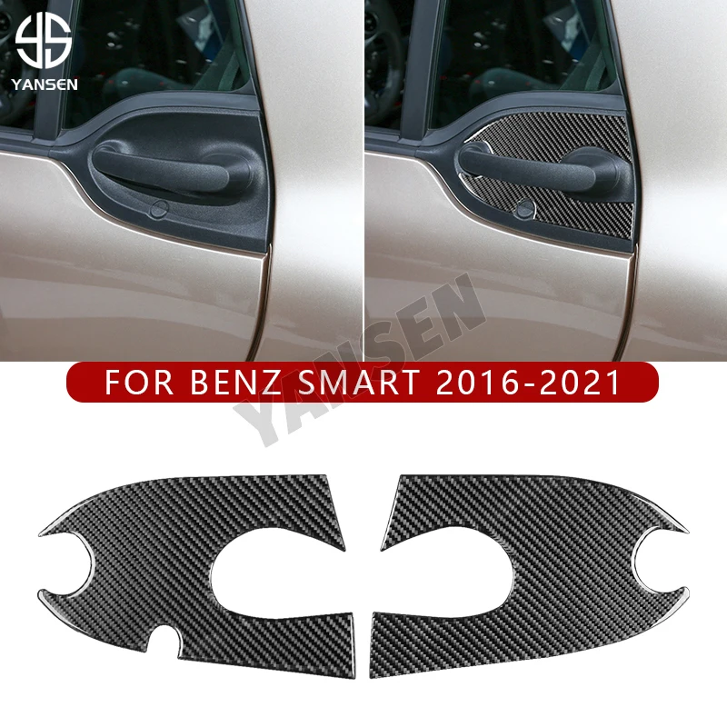 

Car Outer Door Bowl Panel Carbon Fiber Sticker For Benz Smart 453 Fortwo 2016-2021 Auto Interior Accessories