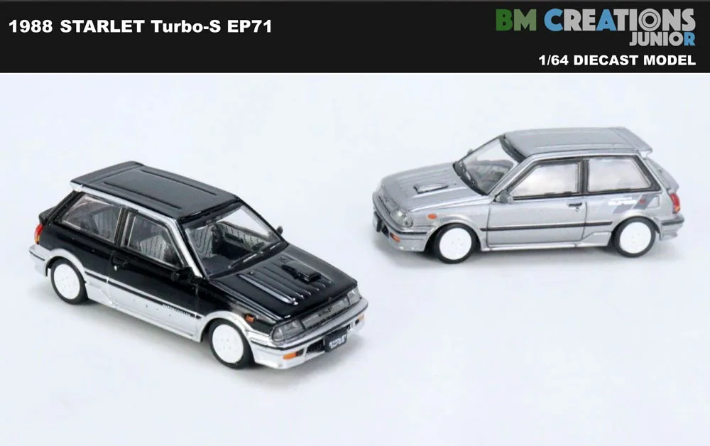 New BM 1/64 Scale Starlet Turbo S 1998 EP71 Miniature Cars by BM Creations JUNIOR Diecast toys For Collection Gift