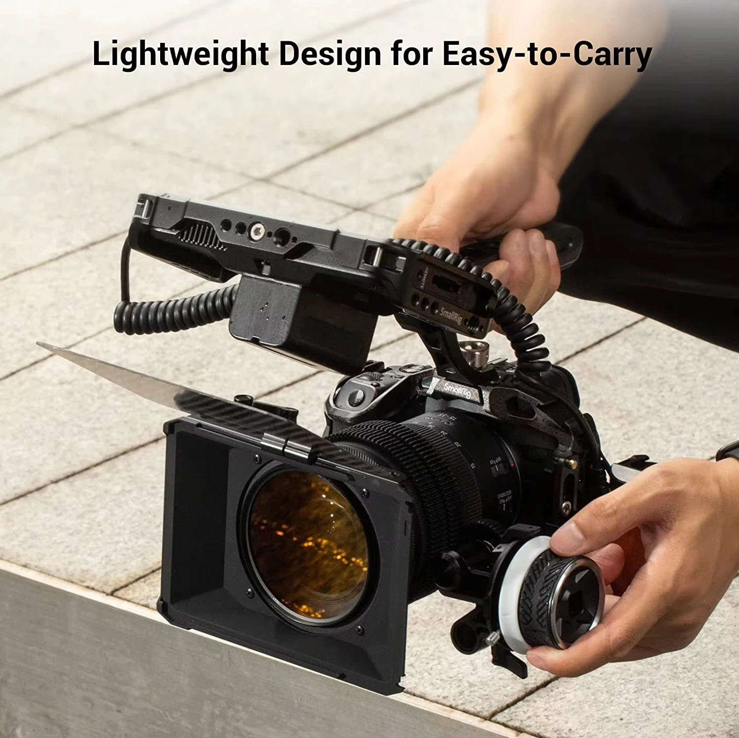 SmallRig Mini Matte Box Lite for Mirrorless DSLR Cameras w 67/72/77/82-95mm Adapter Ring for Standard 52/55/58/62/67mm lens 3575