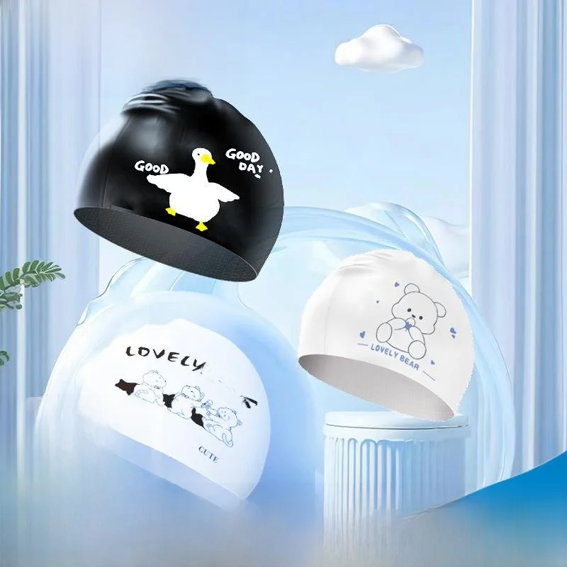 

Силиконовая шапочка для плавания для детей и взрослых, модная, для длинных волос, водонепроницаемая, удобная, с защитой от скольжения и защитой ушей.