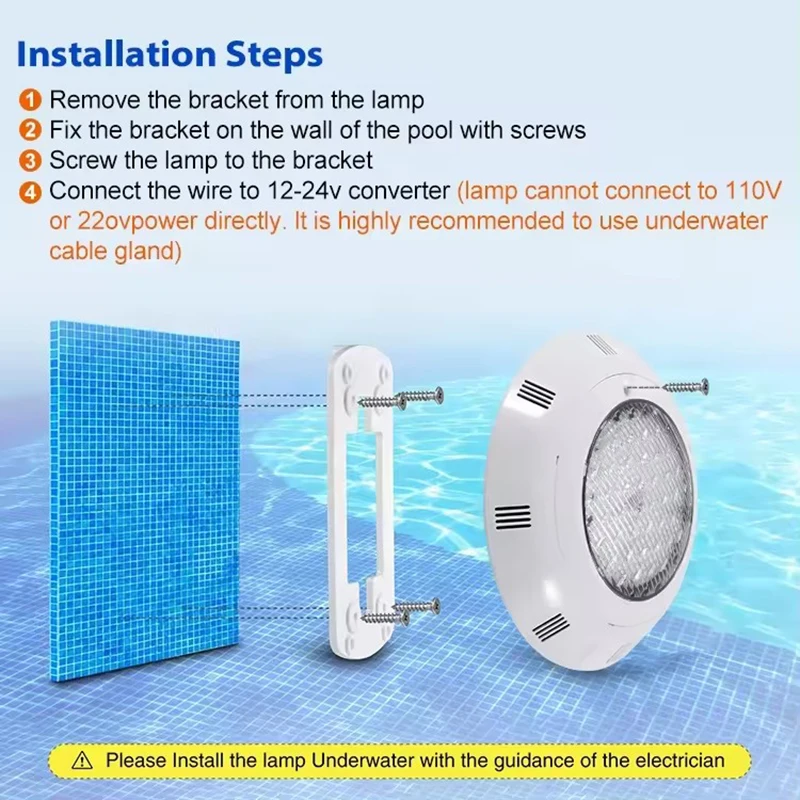 Imagem -06 - Impermeável Ip68 Underwater Rgb Lights 12v 12w 18w 35w 45w Montado na Parede Mudança de Cor Controle Remoto Abs Rgb