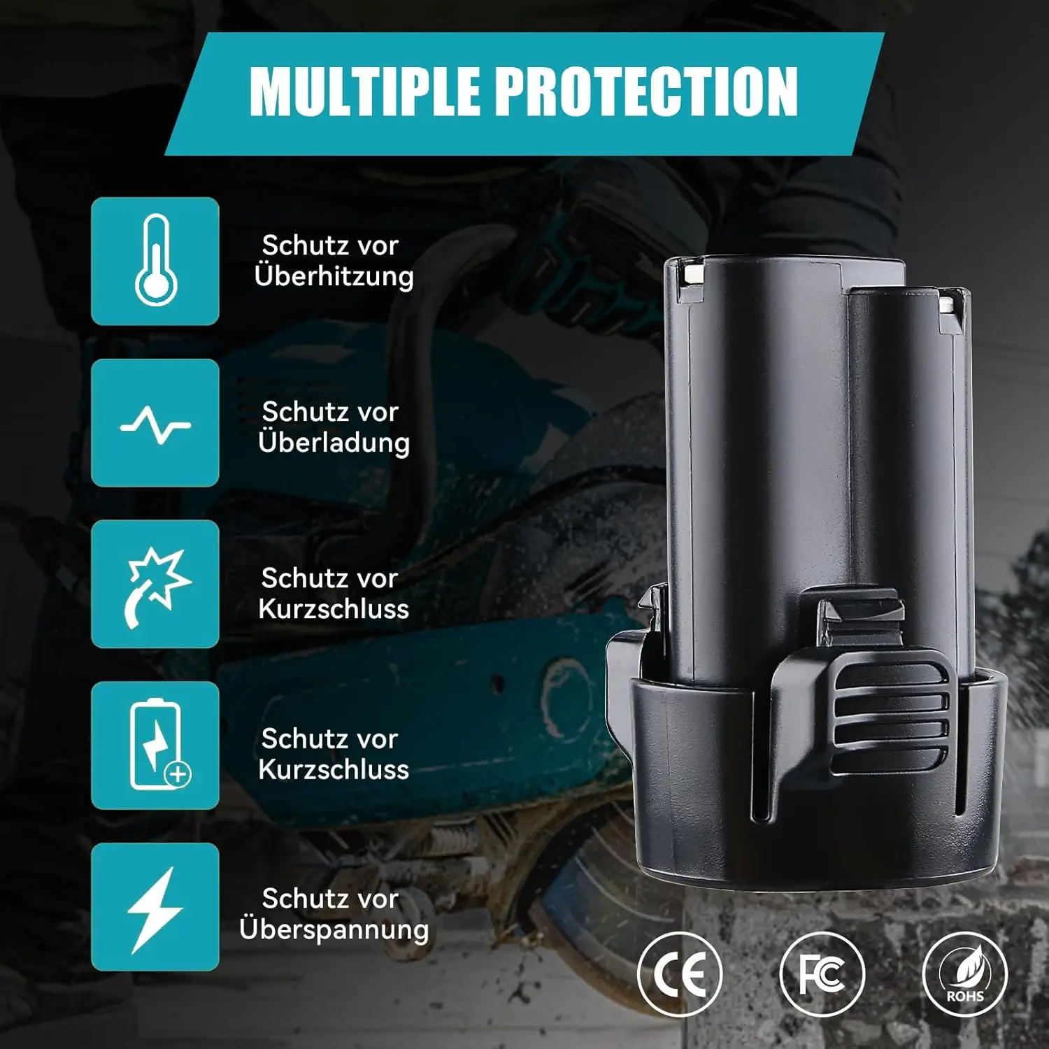 VANON 1/2/4 Pack 4.8Ah Li-ion BL1013 Replace for Makita Battery Pin BL1014 194550-6 194551-4 195332-9 Suit for Original tools