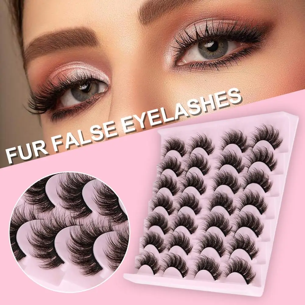 14 Pairs False Eyelashes 6D Super Fluffy Wispy Faux Mink Eyelashes Cat Eye Effect Dramatic Lashes Eyelash Extension Makeup