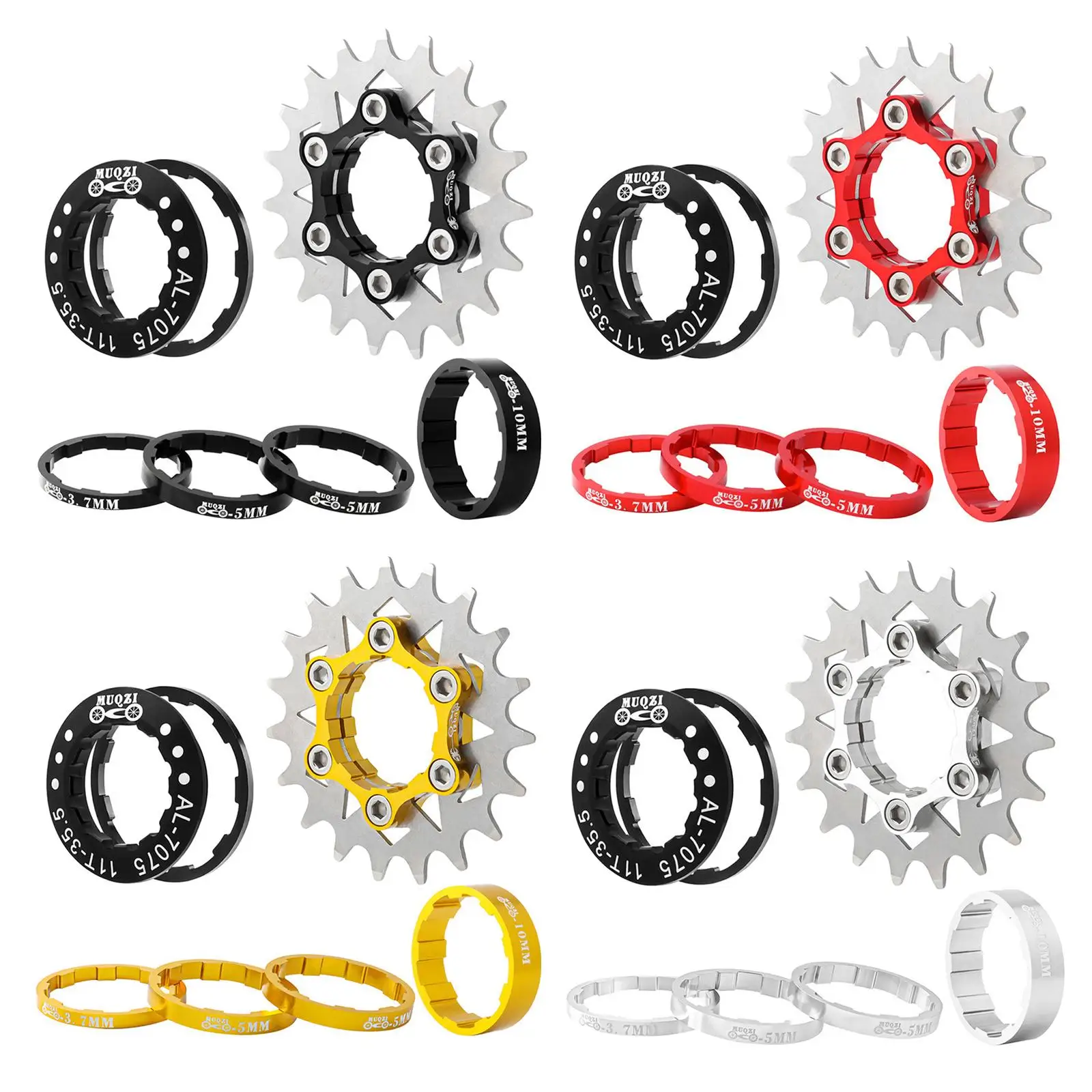 

Bike 19T Single Speed Cassette Spacers MTB Fixie Bicycle Fixed Gear Conversion