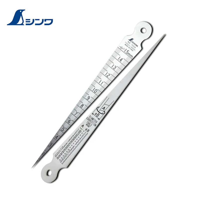 

Shinwa Penguin Hole Ruler 1-15mm Clearance Ruler Inner Diameter Stainless Steel Feeler Gauge Conical Ruler Wedge Rule