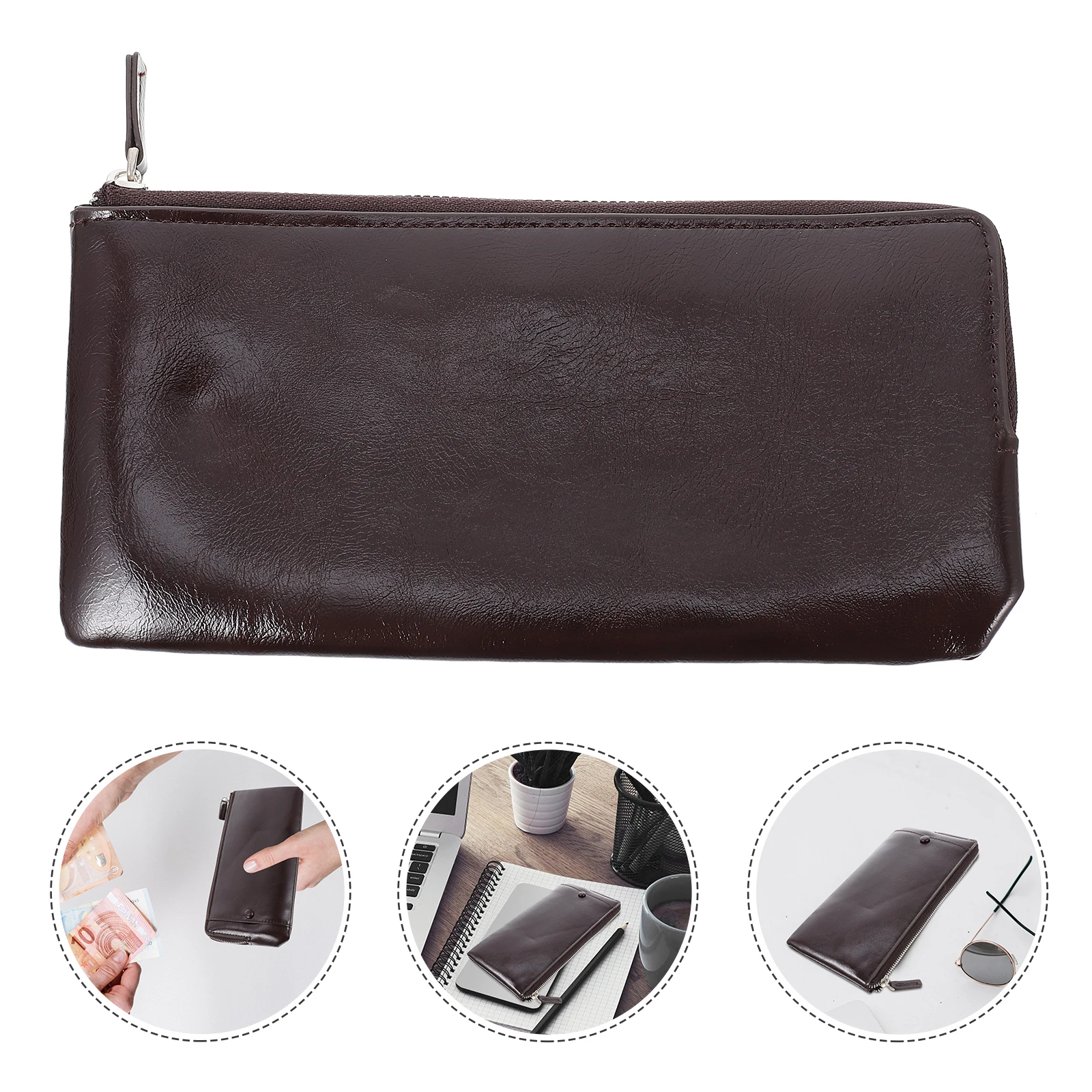 

Long Wallet Clutch Pu Large Capacity Coin Bill Holder Multifunctional Men Purse Credit Card Slot Zippered Brieftasche