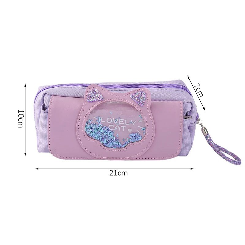 Милый мультяшный ручной пенал, модная многофункциональная косметичка, большая вместительная сумка для хранения канцелярских принадлежностей, школьные принадлежности