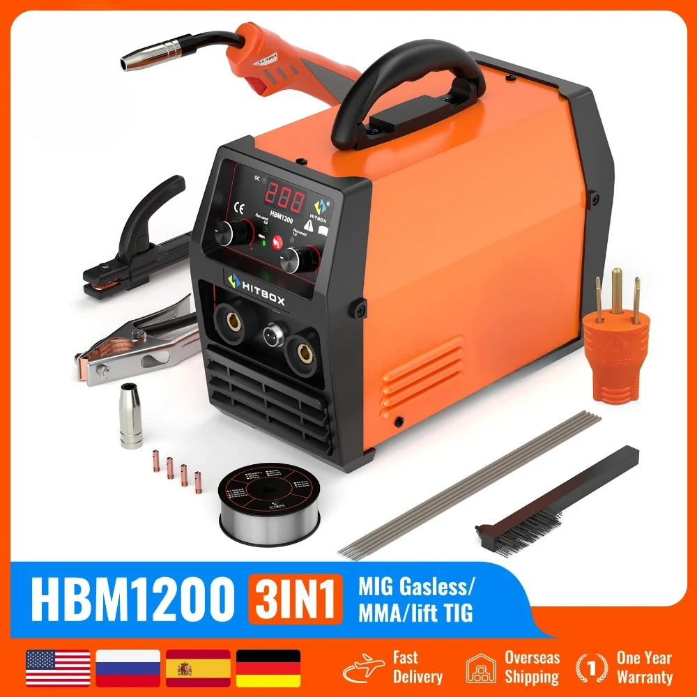 

HITBOX 3 in 1Welding Machine HBM1200 110V/220V Semi-automatic Lift Tig Argon ARC MMA Mig Welder No IGBT Synergy Tools