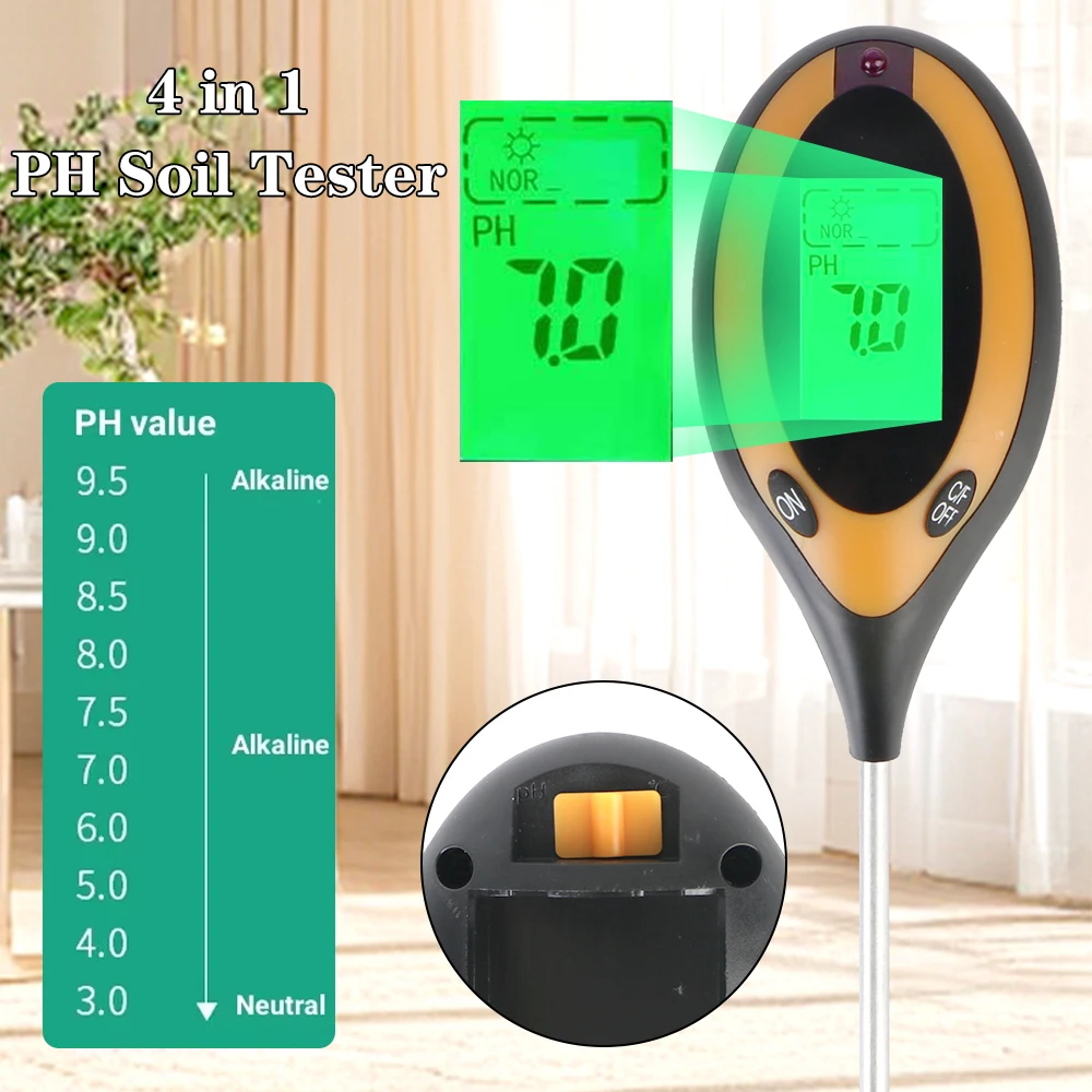 Grass Fertility Meter Gardening Household High Precision Soil PH and Humidity Tester Tool 1PC Flower Nutrient Water Tester