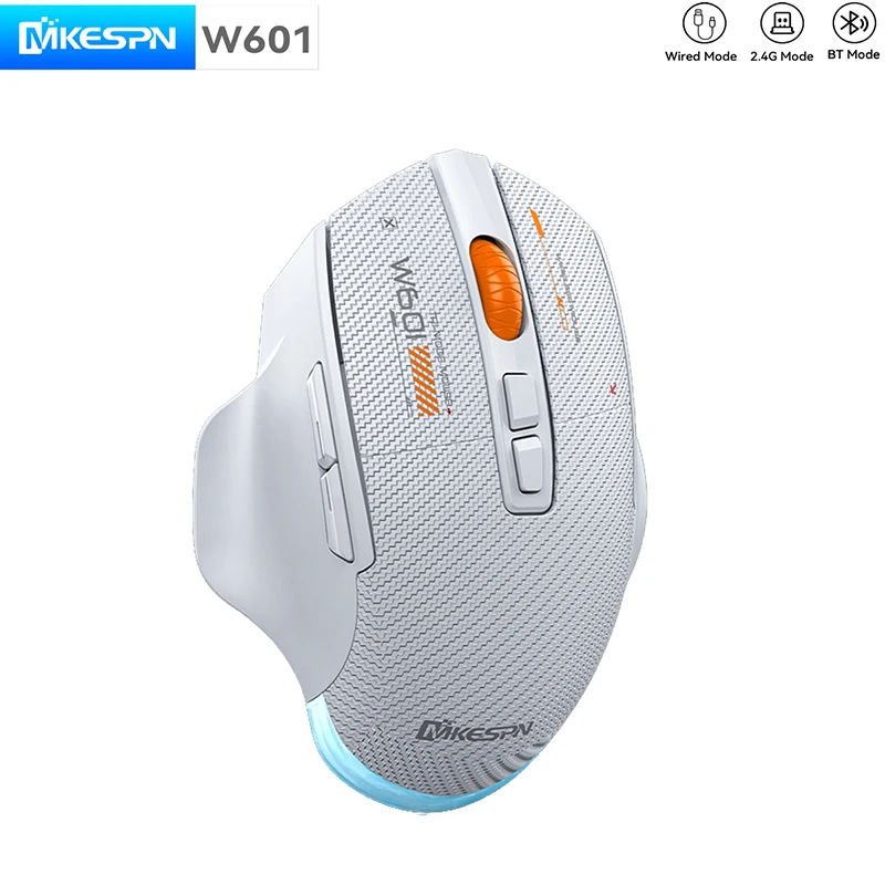 Ergonomic BT Tri-Mode Wireless Rechargeable Silent Mouse 12800 DPI 7 Button Programming Wireless Gamer Mouse for Win/Mas/Android