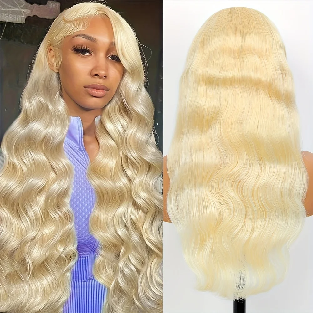 

Blonde Body Wave Wig 13x4 Lace Front Wig 100% Human Hair Wig Brazilian Pre Plucked Lace Frontal Wigs 200% Density Blonde Wig