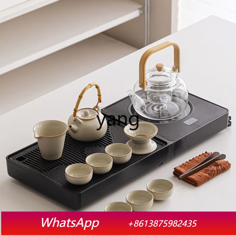 CXM  glass kettle integrated tea tray household living room kung fu tea set tea table