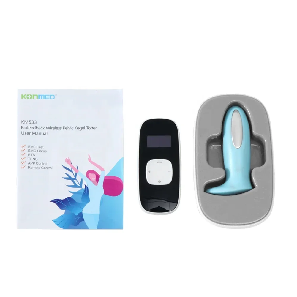 Wireless APP control pelvic floor muscle pain relief stimulator biofeedback EMG device with ETS STIM Functions Kegel Toner